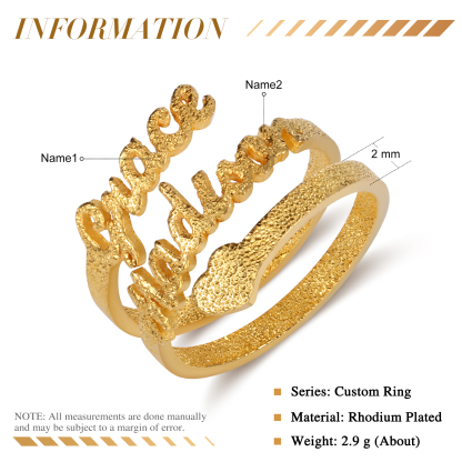 Personalized Family Name Ring Custom 2 Names Gifts For Women | Jessemade