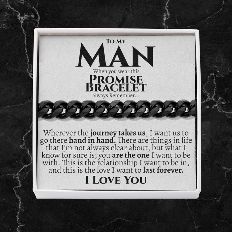 To My Man I LOVE YOU Cuban Chain Bracelet Stainless Steel Bracelet Romantic Gift