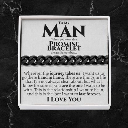 To My Man I LOVE YOU Cuban Chain Bracelet Stainless Steel Bracelet Romantic Gift
