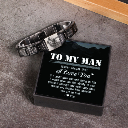 Personalized Wristband Bracelet Custom Photo ID Bar Men's Bracelet Bangle Gifts For Him