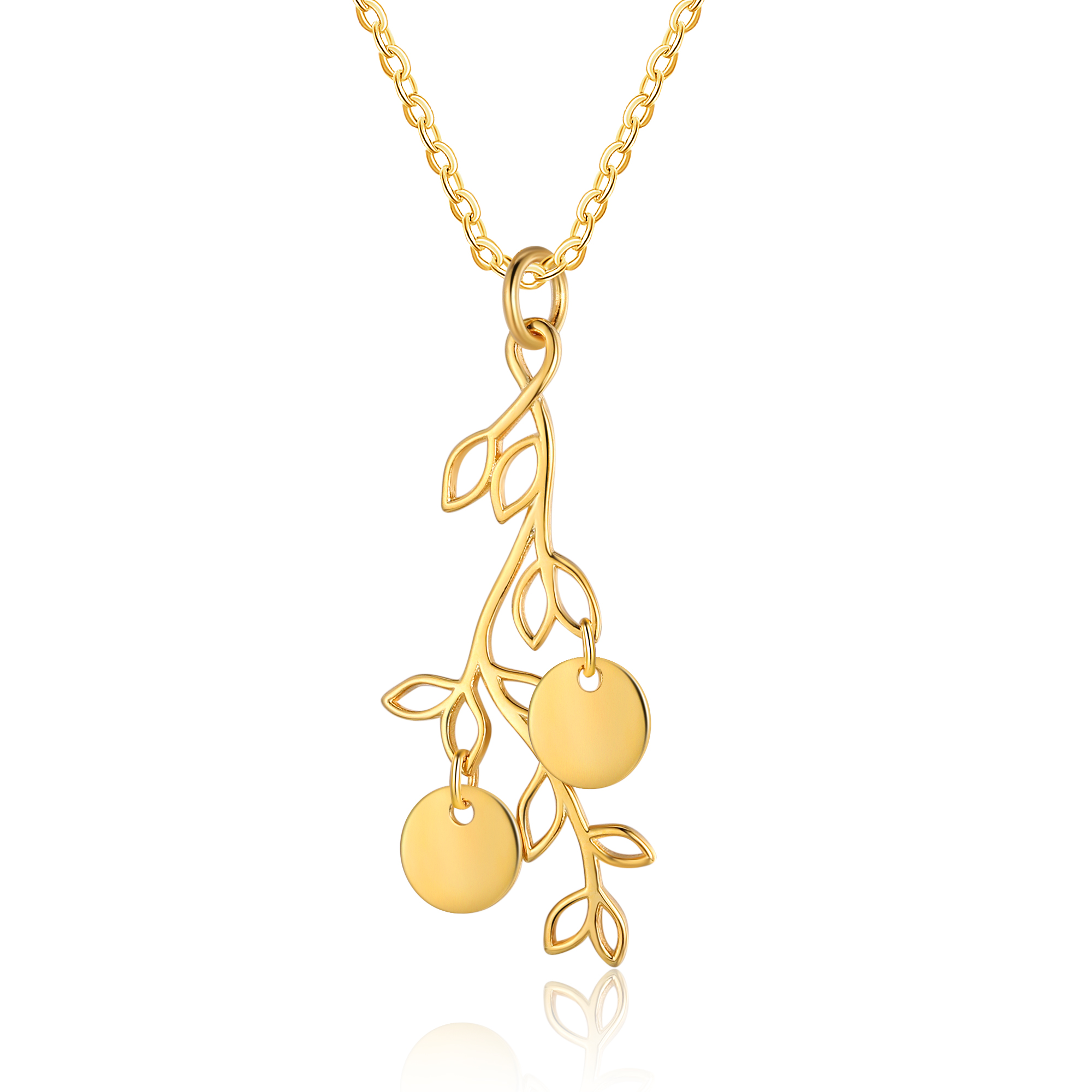 2 Letters - Personalized Special Leaf Pendant Necklace Beautiful Letter Necklace Gift for Her