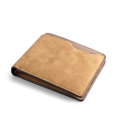 Brown Personalized Leather Wallet Engraved Photo Short Purse Folding Wallet Gifts For Men
