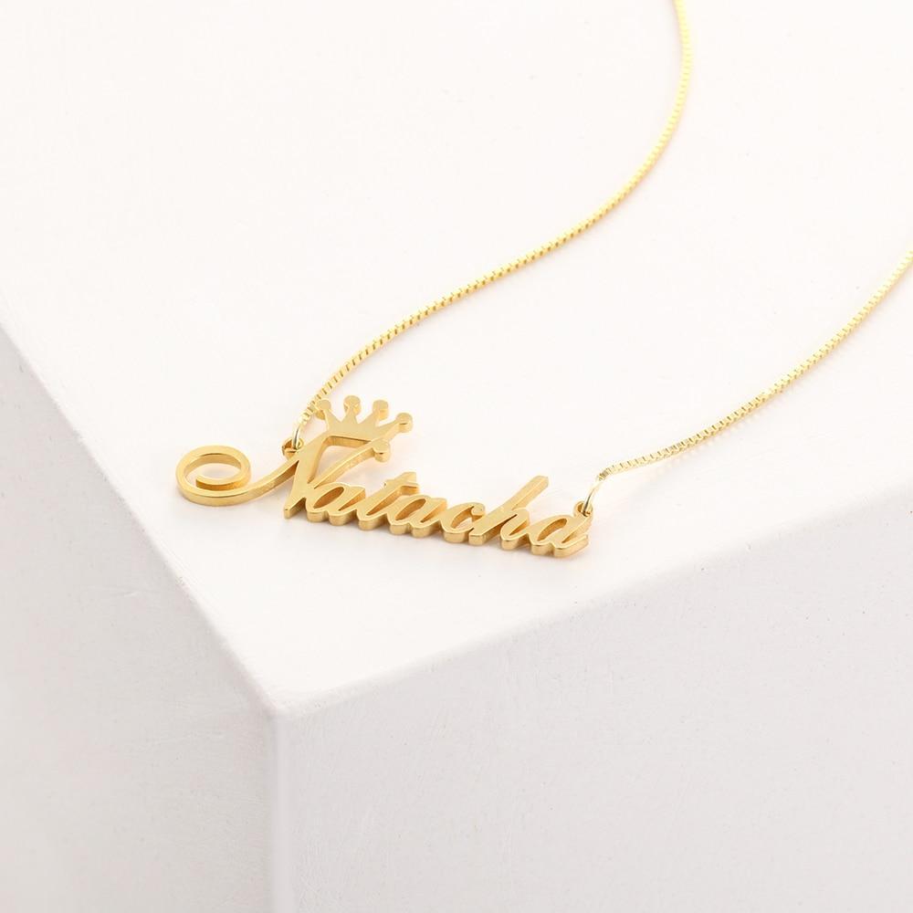 Personalized Crown Necklace Custom 1 Name Necklace Gift For Women