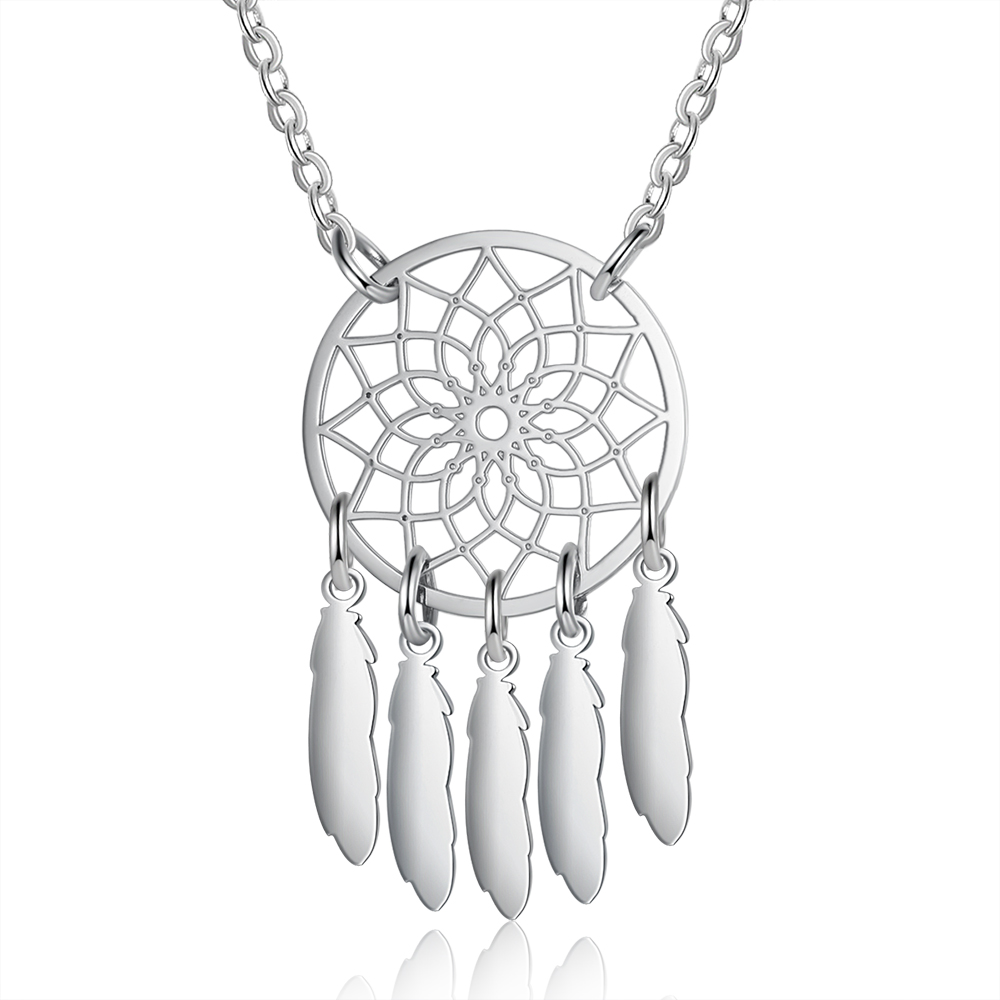 Personalized Retro Dream Catcher Necklace Engraved 7 Names Gift For Women
