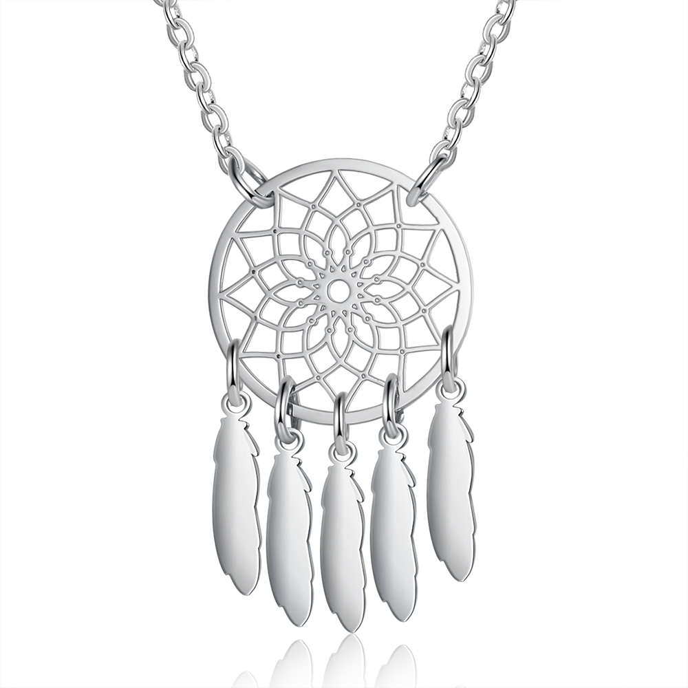 Personalized Retro Dream Catcher Necklace Engraved 7 Names Gift For Women