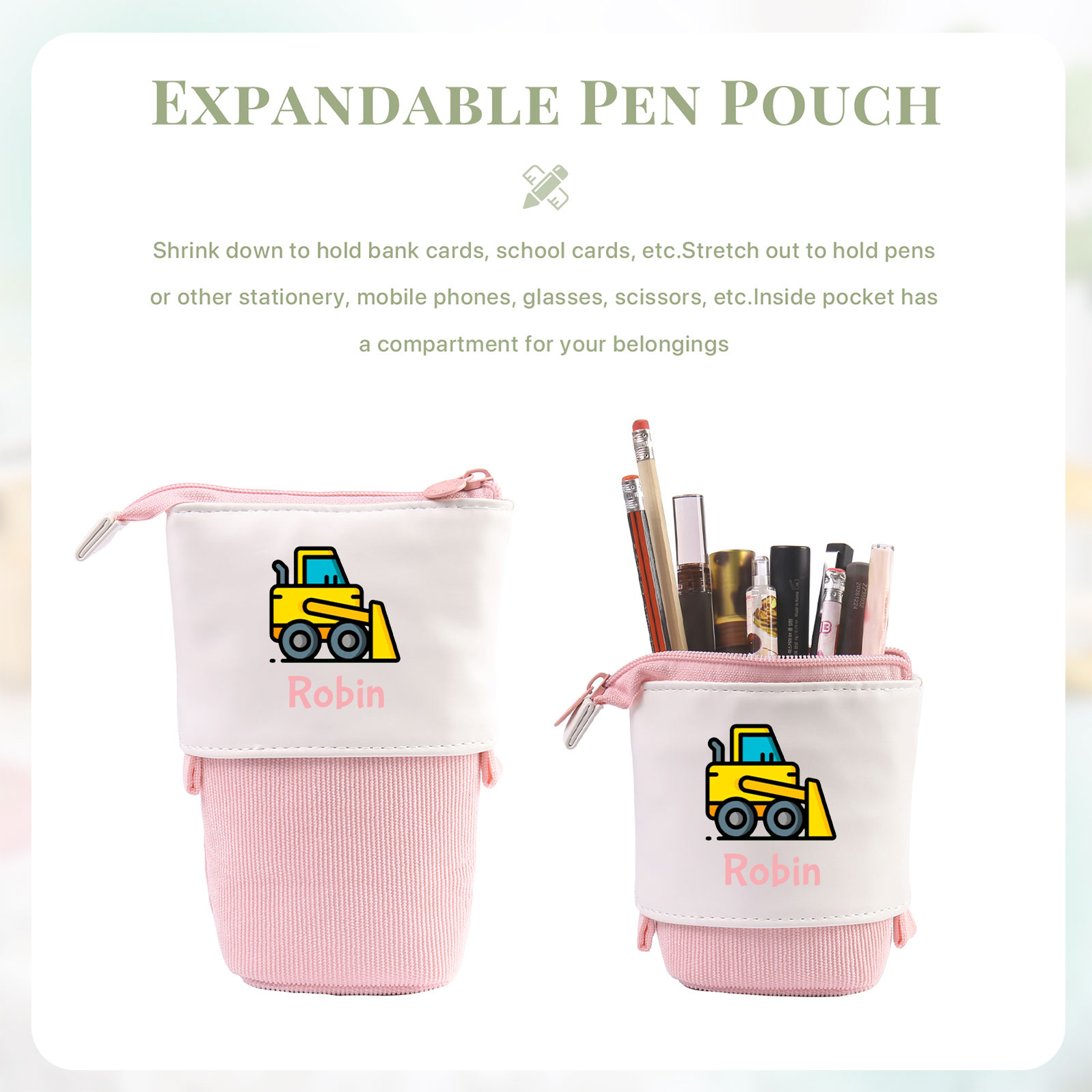 Personalized Name And Truck Pencil Case For Boys And Girls Back To School Gift