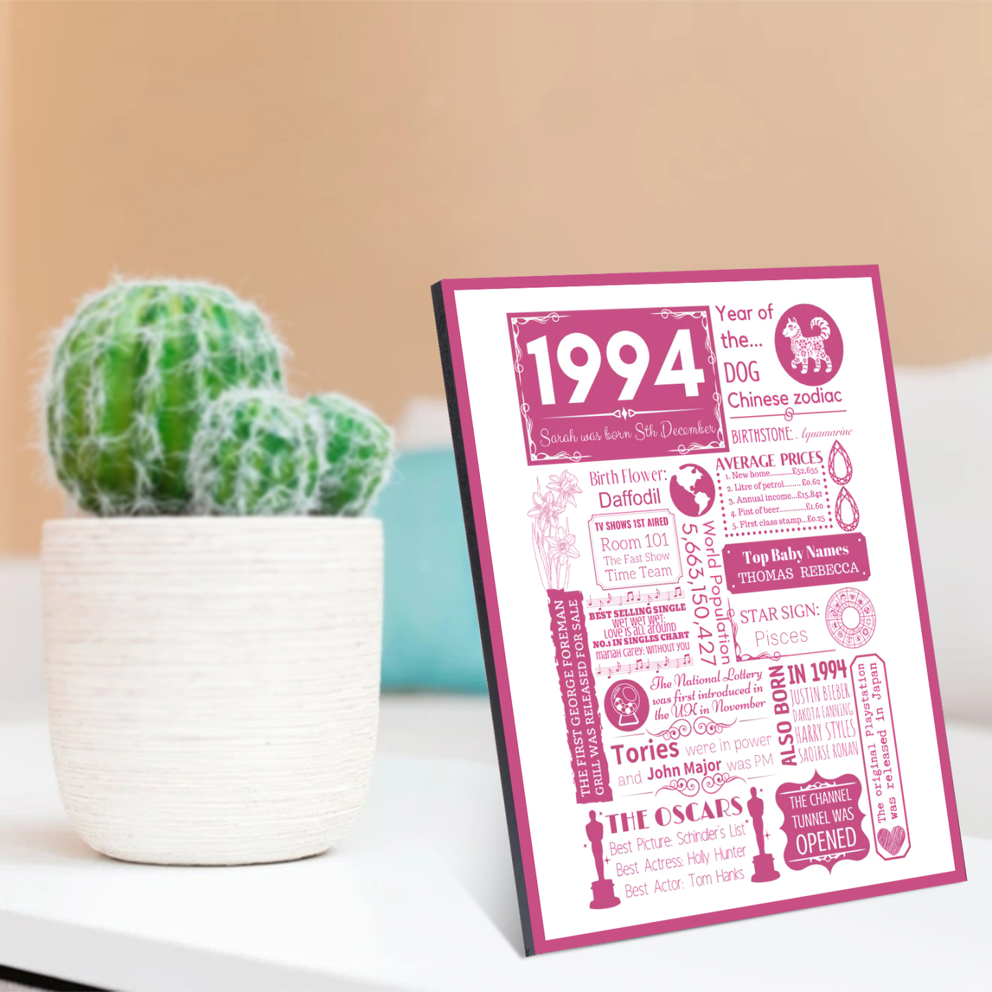 30th Birthday Personalized Wood Panel Painting Customized Birthday Flowers Wooden Decorations Home Decoration Gifts For Her/Him