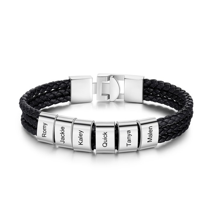 Personalized 6 Beads Men's Bracelet For Him