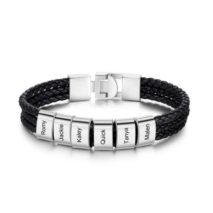 Personalized 6 Beads Men's Bracelet For Him