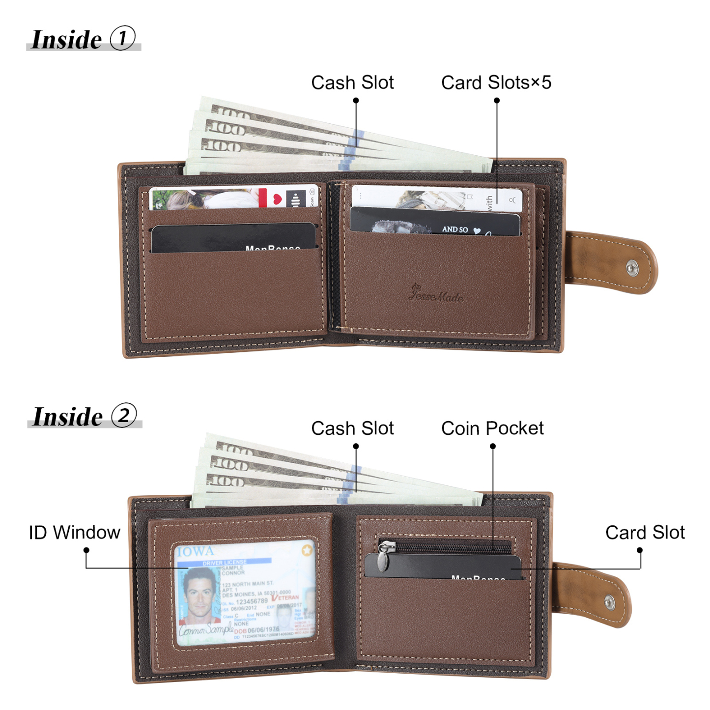 Personalized Leather Wallet Gift Box Set Keychain With Customizable Photo Wallet Customizable Name Letter Gift For Him