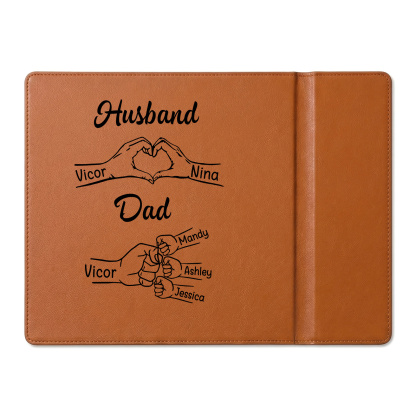 Personalized Leather Desk Charging Mat With Wireless Function Custom With 1-8 Names