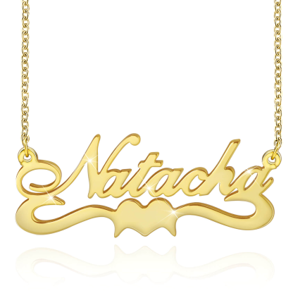 Personalized Name Necklace With Heart Necklace