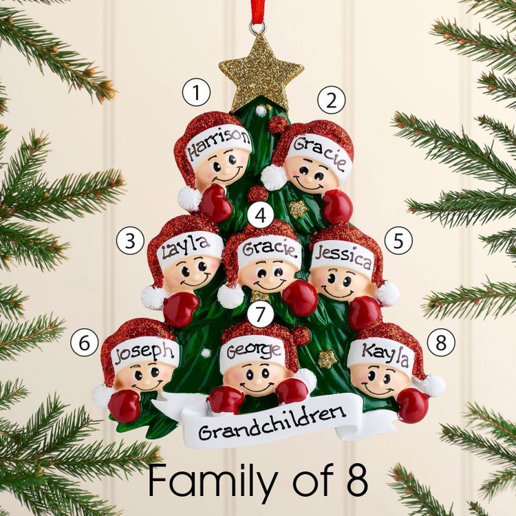 Family Christmas Ornament Custom 5 Names Hanging Ornament Gifts For Family