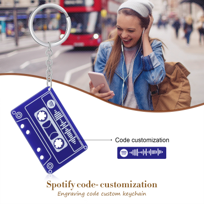 Personalized Music Spotify Code Keychain Gifts For Her