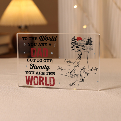 5 Names - Personalized Holding Hands Acrylic  Keepsake Ornament Gift for Dad