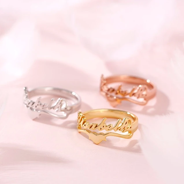 Personalized Ring Custom 1 Name Ring GIFT For Women