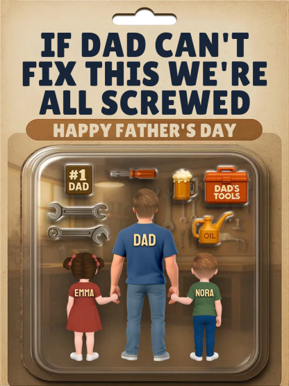 Funny Custom Father's Day Acrylic Plaque – Personalized Gift for Dad with Kids | Jessemade