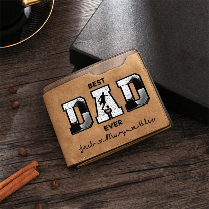 Personalized wallet – “Best Dad Ever” Football-Themed Wallet Gift | Jessemade 