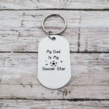 Names-Personalized Dad's Football Team Keychain Custom Names Gift For Dad