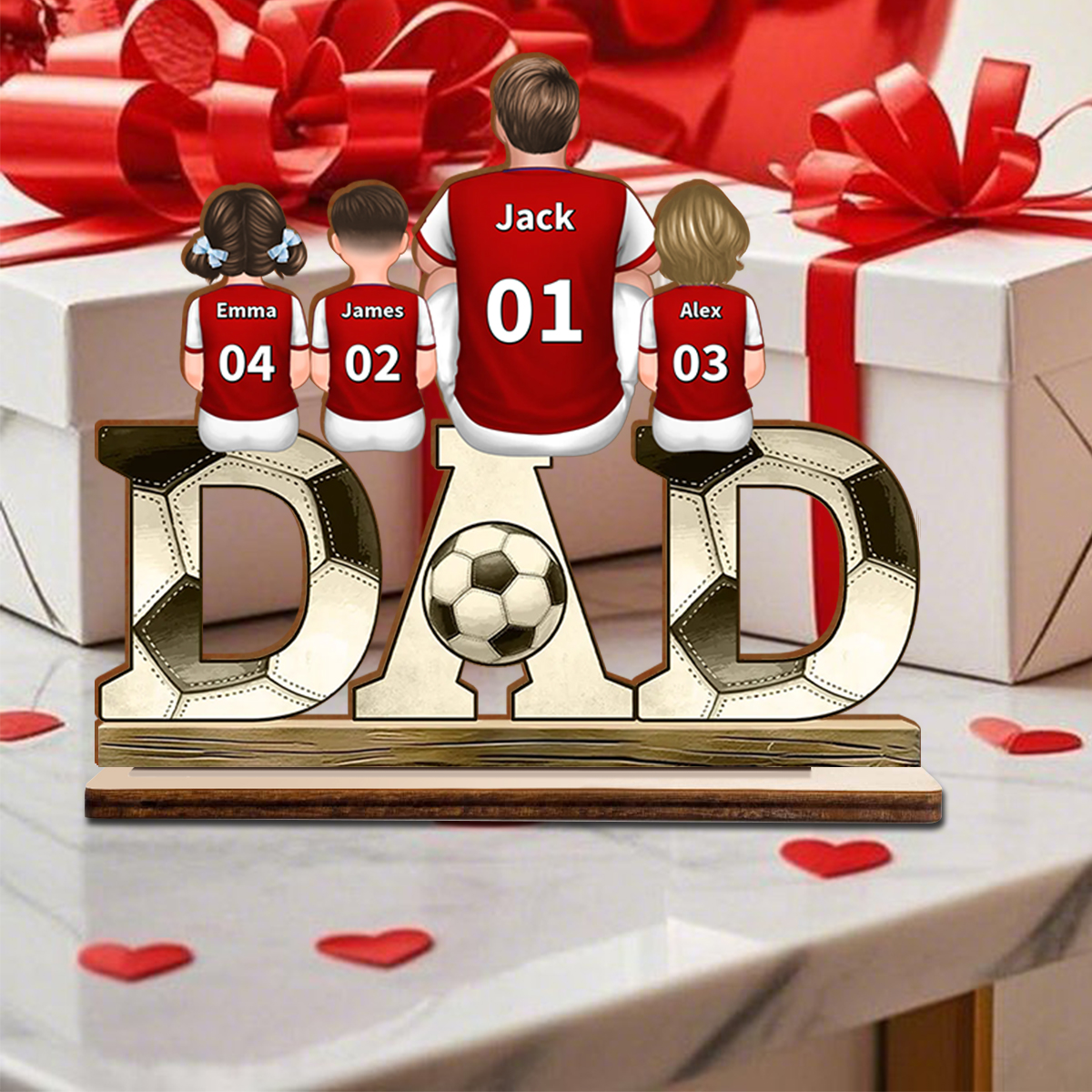 Personalized Wooden Soccer Dad Decor, Gift for Dad - soccer dad ornament, wooden soccer dad decoration 