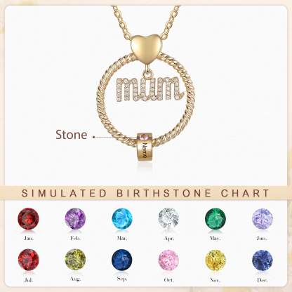 1 Name-Personalized Mom Necklace Set With  Premium Custom Necklace With 1 Birthstones Engraved Names Gift For Mother