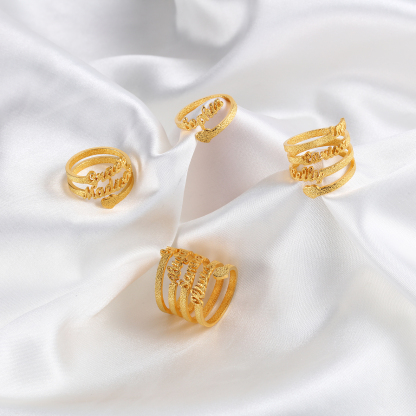 Personalized Family Name Ring Custom 1 Names Gifts For Women | Jessemade