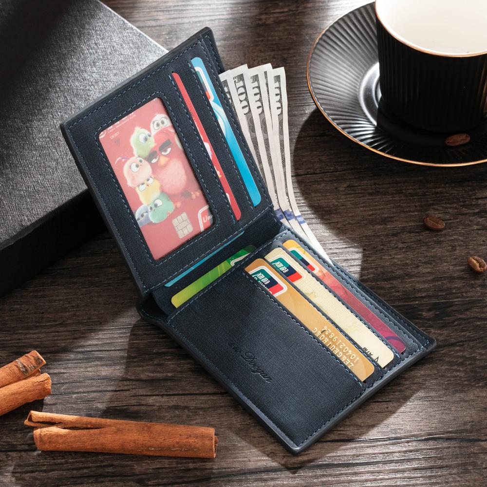 Personalized Leather Wallet Engraved Photo Short Purse Gifts For Men
