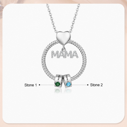 2 Names-Personalized Mom Necklace Set With  Premium Custom Necklace With 2 Birthstones Engraved Names Gift For Mom