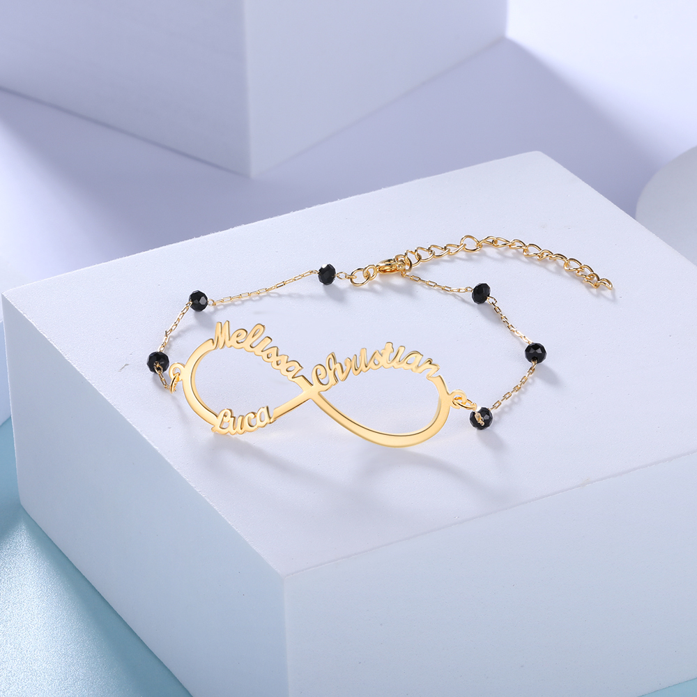 Personalized Infinity Bracelet Custom 3 Names Bracelet Gift For Women | Jessemade