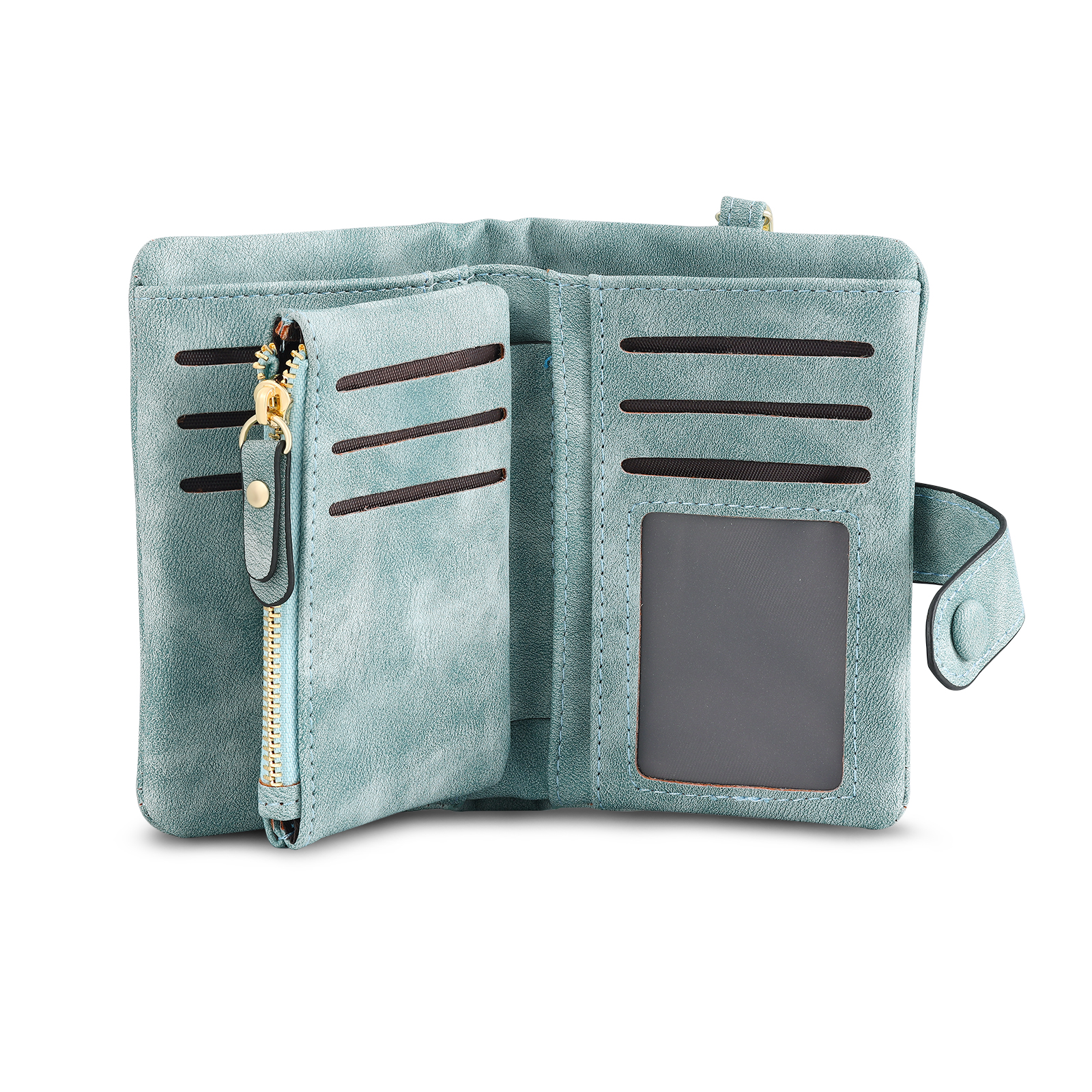 Green Color Personalized Birthday Flower Leather Wallet Engraving Name Wallet Gifts for Women