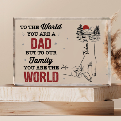 2 Names - Personalized Holding Hands Acrylic  Keepsake Ornament Gift for Dad