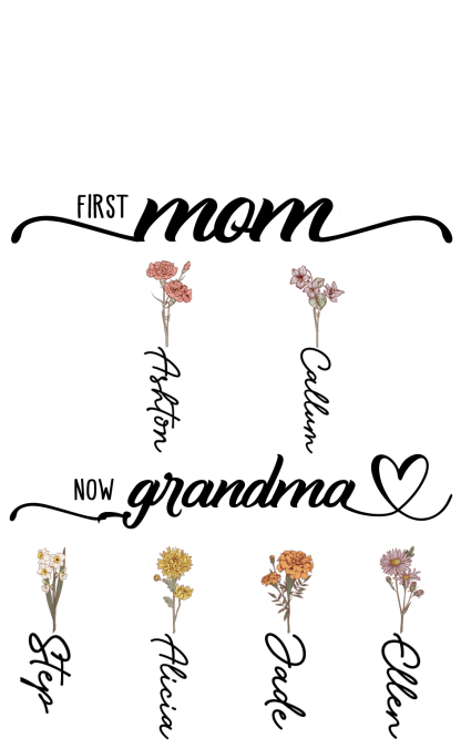 1-10 Names - Personalized Custom Text and Name Vase as A Gift for Family