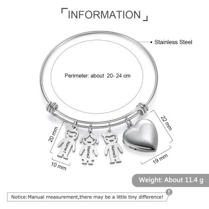 Personalized Heart Photo Locket Bracelet Custom Photo Bracelet Gifts For Mother