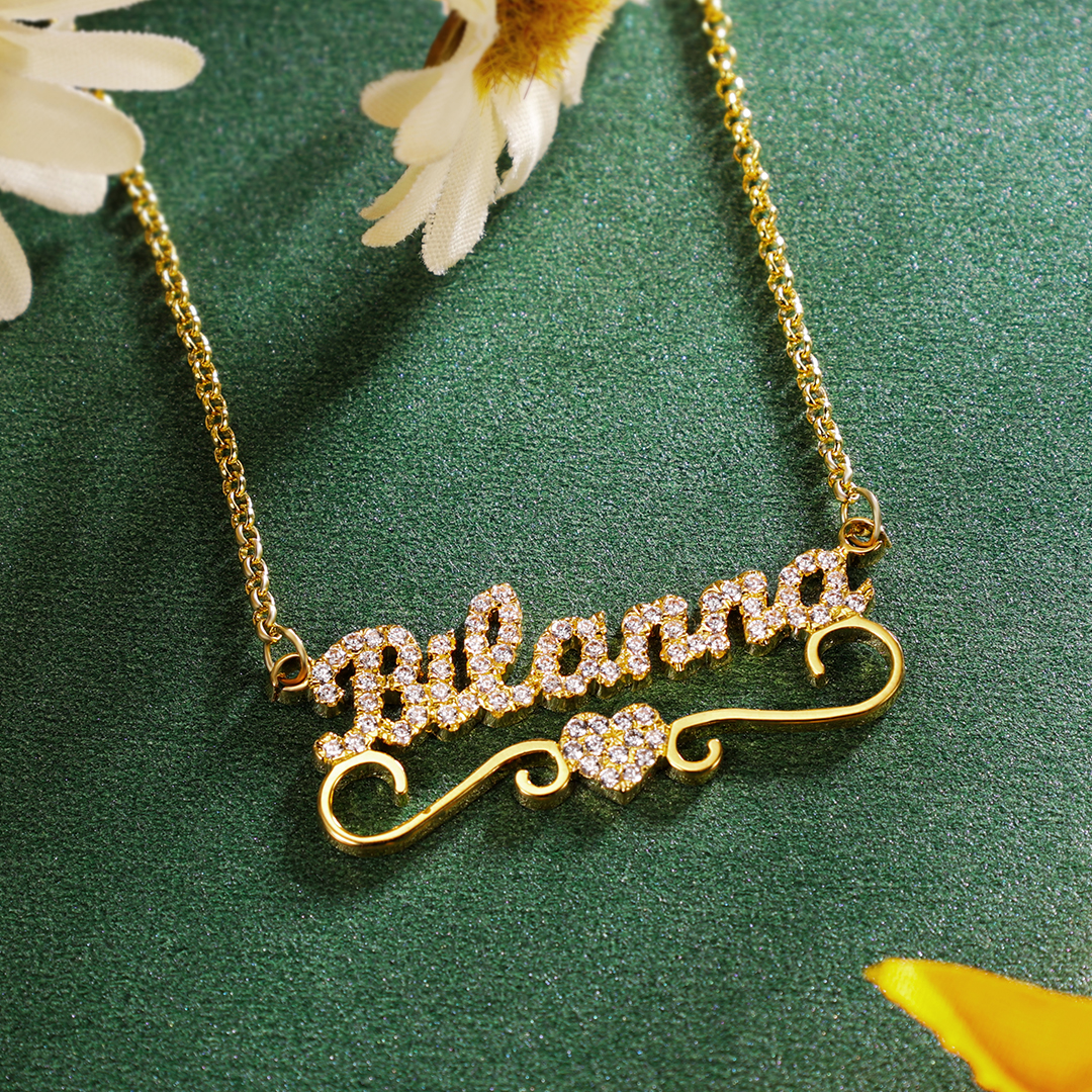 Personalized Heart Necklace Custom 1 Name Necklace Gift For Women