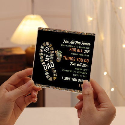 1 Name - Personalized Footprint Pattern Family Acrylic Keepsake Customized Name Acrylic Home Decor Gift for Dad