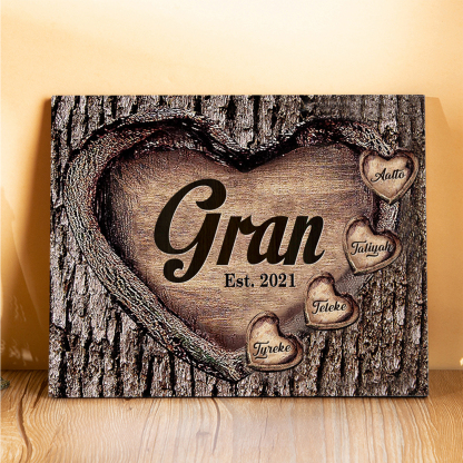 4 Names-Personalized Nana Wooden Ornament Custom Text And Date Home Decoration for Family