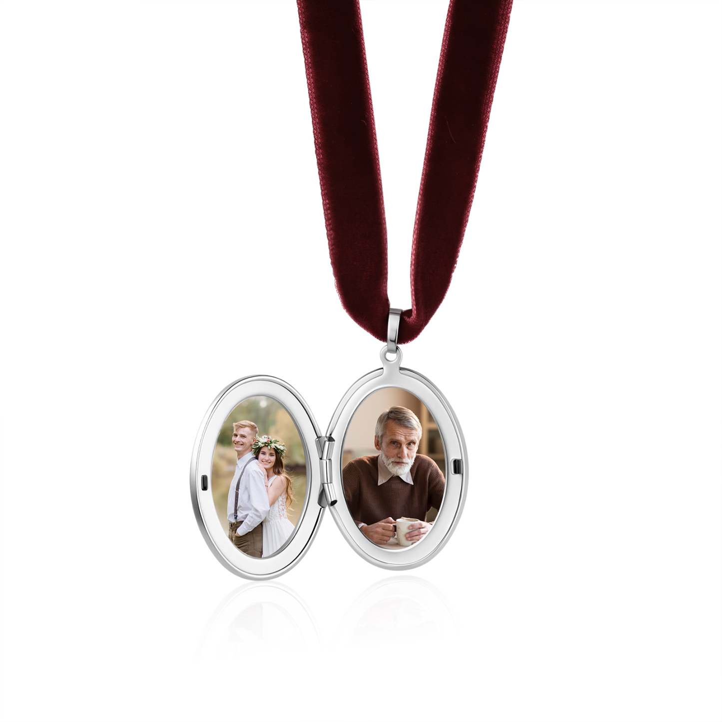 Personalized Photo Bridal Bouquet Charm with Birth Flower and Ribbon Memorial Wedding Keepsake