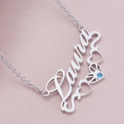 Personalized Necklace With Birthstone Custom 1 Name Necklace Gift For Women