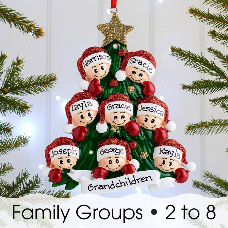 Family Christmas Ornament Custom 5 Names Hanging Ornament Gifts For Family