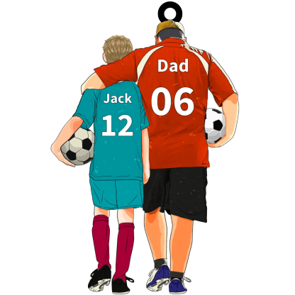 Personalised Acrylic Ornament – Custom Father & Child Design, Football-Themed Gift for Family | Jessemade