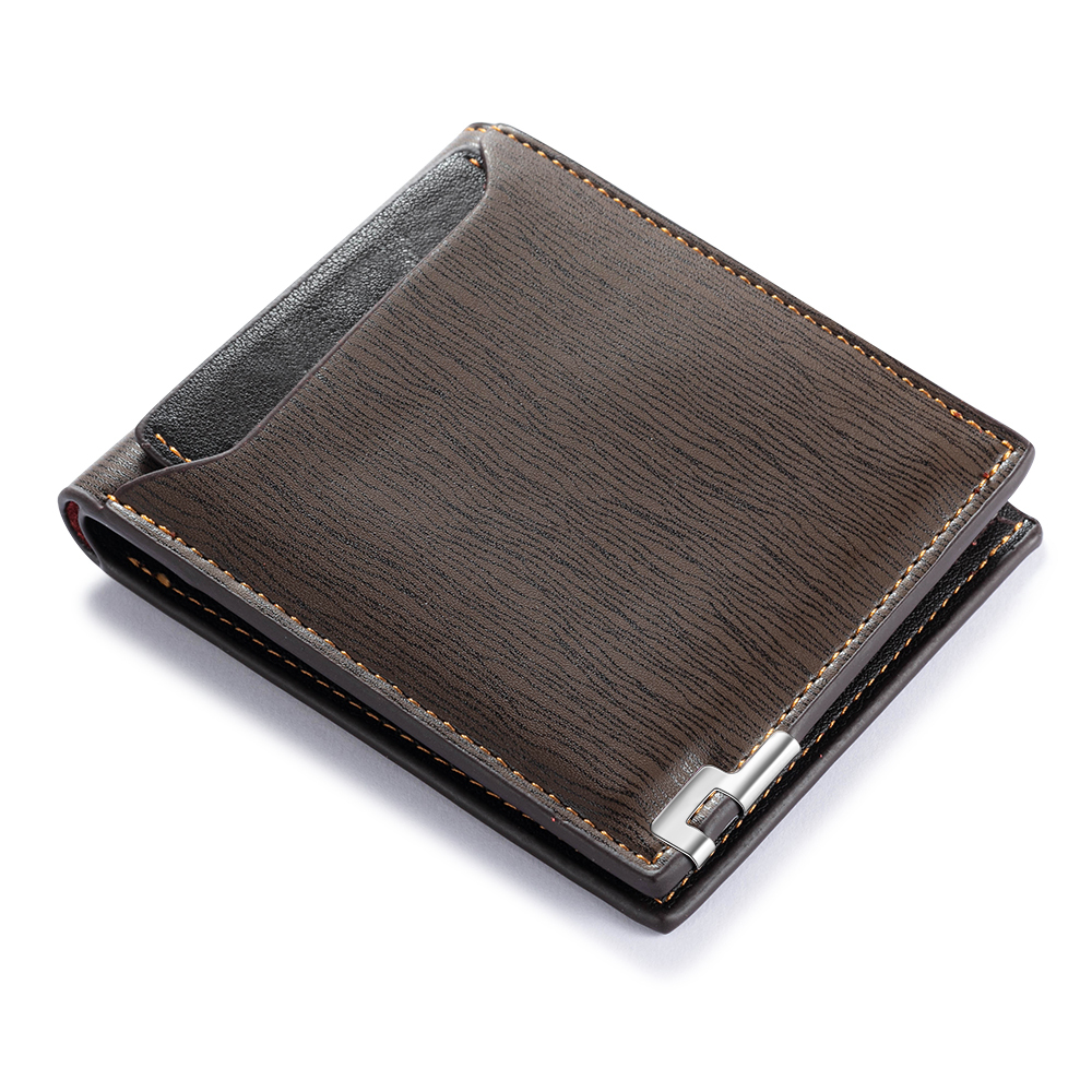 Personalized Leather Wallet Engraved Photo Short Purse Custom Folding Wallet Gifts For Grandpa