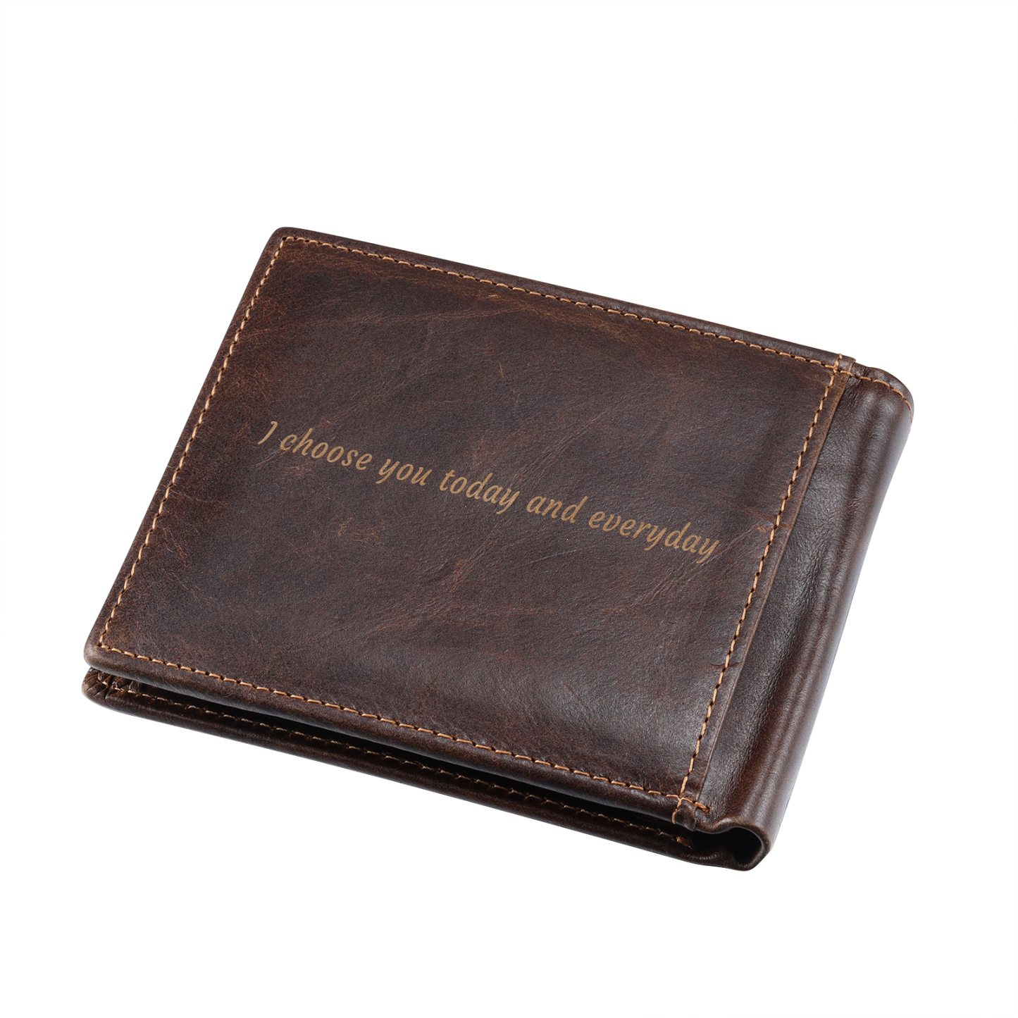 Personalized Men‘s Wallet Monogram Genuine Leather Wallet Vanlentine's Day Gift for Him | Jessemade