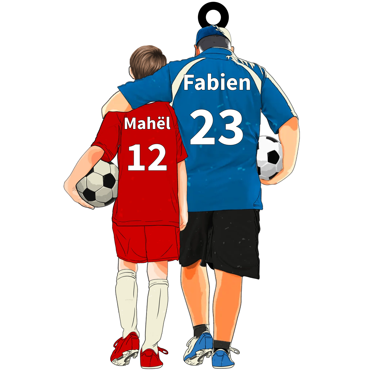 Personalised Acrylic Ornament – Custom Father & Child Design, Football-Themed Gift for Family | Jessemade