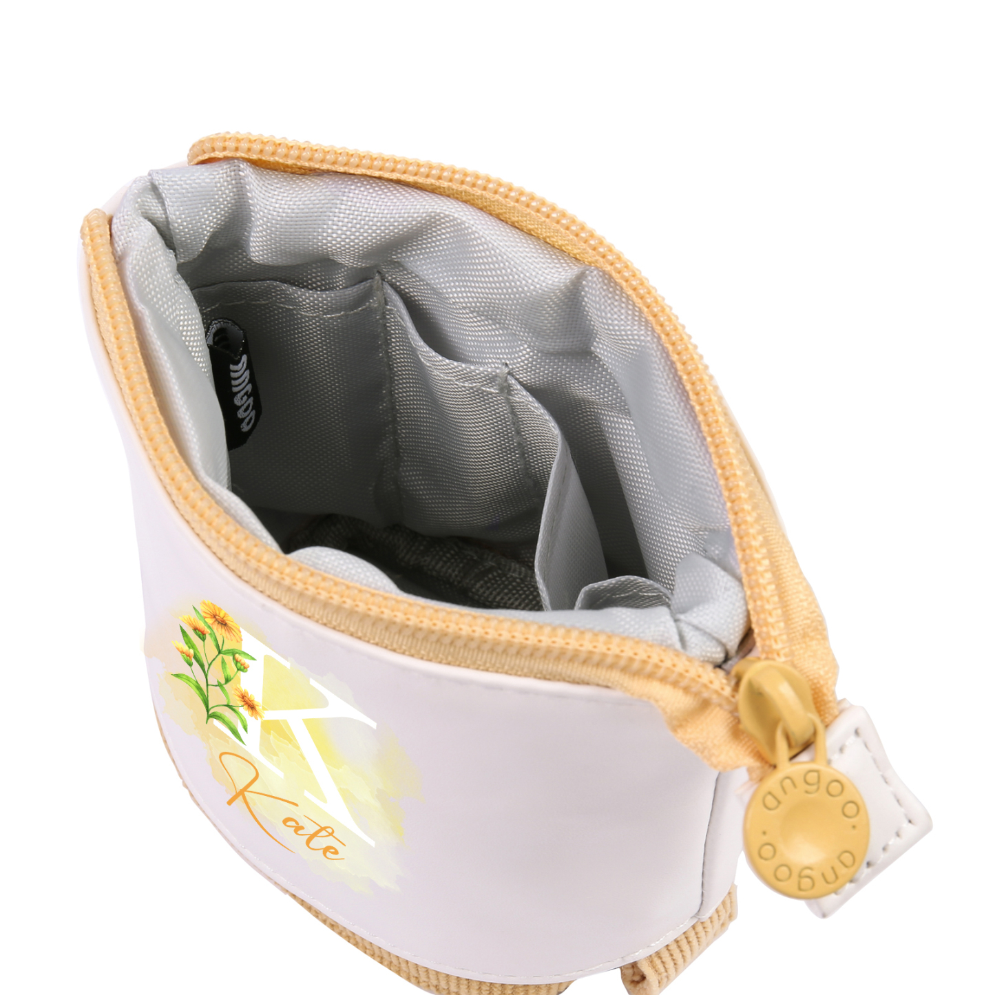 Personalized Pencil Case Custom Name & Letter & Birthday Flower Pen Pouch Back To School Gift for Kids