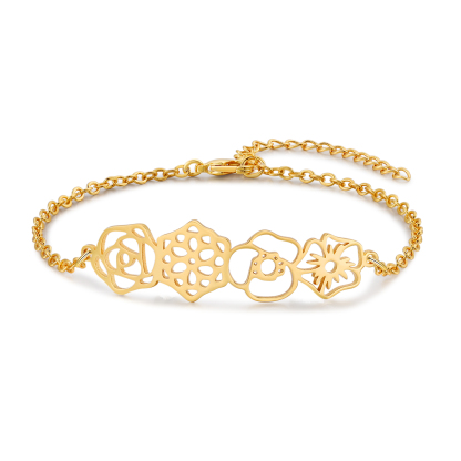 Personalized Birth Flower Earring Floral Dangle Earrings