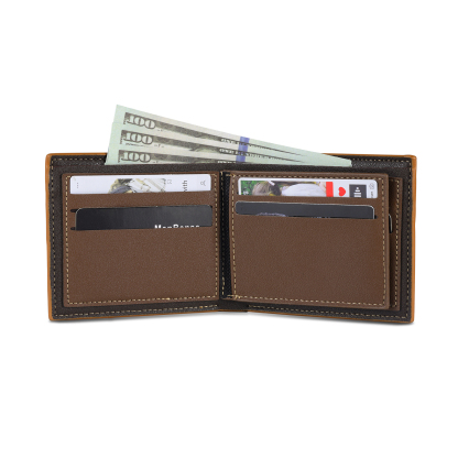 6 Names - Personalized Photo Custom Leather Men's Folding Wallet as a Father's Day Gift for Dad