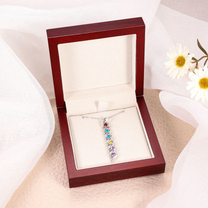 3 Names-Customized Necklace Cascading Pendant with 1-10 Birthstones Engraving 3 Names Gifts for Her