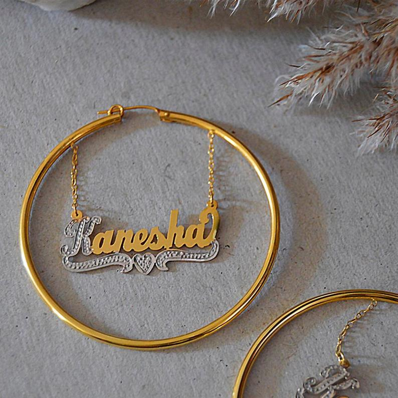 Customized Crown Name Earring Gifts for Her