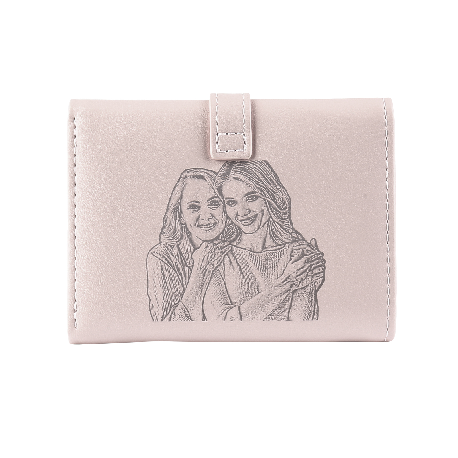 Women's Personalized Photo PU Leather Flower Wallet Coin Purse Four Colors Available Gift for Her