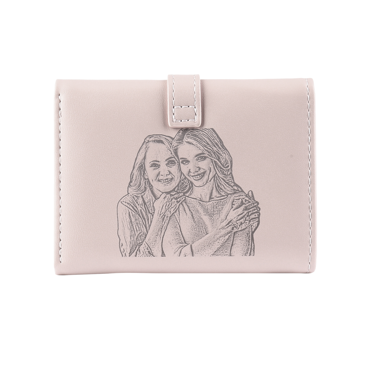 Women's Personalized Photo PU Leather Flower Wallet Coin Purse Four Colors Available Gift for Her